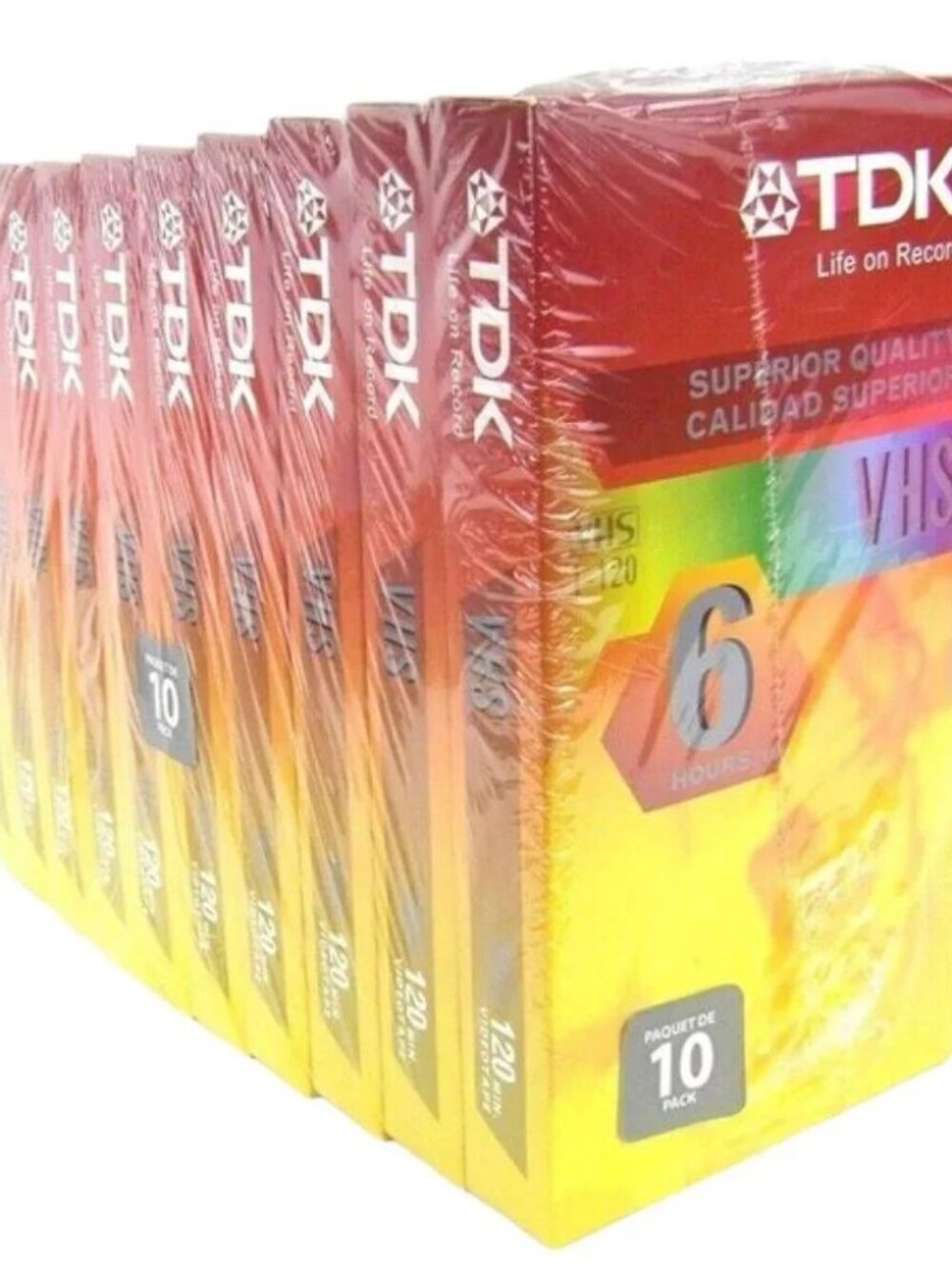 10 TDK T-120HS Superior Quality VHS Cassettes 10 pack